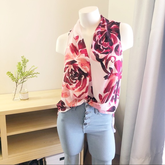 Liz Claiborne Tops - Liz Claiborne | Pink Floral Watercolor Blouse
